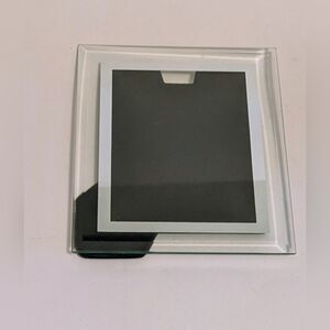 Frame Glass Photo Picture Frame Black Mat Silver Edging 7 x 9.25 Free Standing